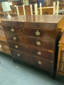 A Victorian mahogany five drawer chest of drawers with string inlaid decoration