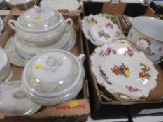 A tray of Royal Worcester Summerfield dinner together with a tray of assorted ceramics