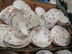 A tray of Minton Tapestry tea ware