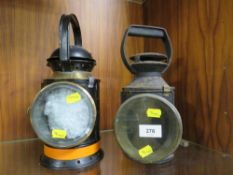 Two vintage railway triple aspect lamps (2)