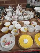 Two trays of assorted teaware etc