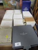 A tray of assorted ceramics to include Waterford crystal and Wedgwood etc