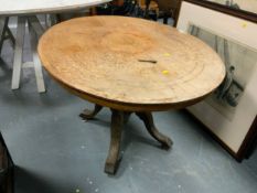 An antique mahogany tilt top table. S/D