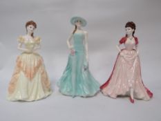 Two Coalport figurines together with a Royal Worcester example (3)