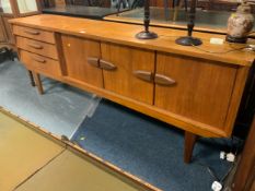 A mid-century teak sideboard W 213 cm