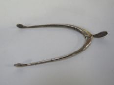 A pair of hallmarked silver wishbone sugar nips