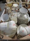 A tray of assorted ceramics etc to include Coalport