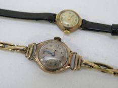 A ladies 9 carat gold wristwatch together with a 9 carat Everite example