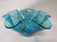 A 'Viz Glass Inc' hand-blown art glass vase