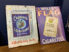 Two modern wooden advertising boards