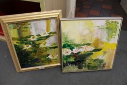 Frederick John England - two impressionist floral paintings