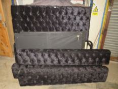 A super king size bed frame in black crushed velvet A/F