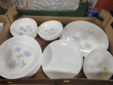 A tray of Wedgwood Ice Rose ceramics