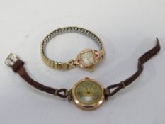 Two vintage gold wristwatches