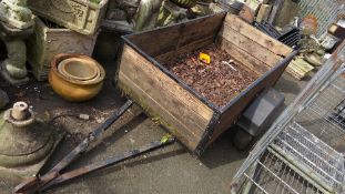 A wooden / steel camping car trailer