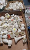 Two boxes of mixed crested ware