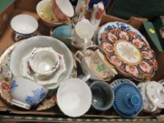 Two trays of assorted ceramics to include Aynsley and Royal Albert