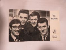 The Shadows, signed Columbia records promo photo card