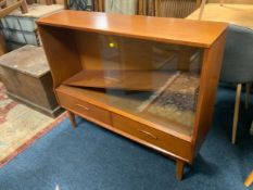 A mid century teak display cabinet W 107 cm