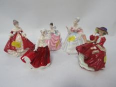 Five assorted Royal Doulton miniature figurines to include Top Of The Hill