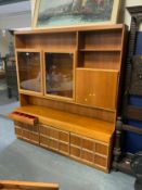 A large McIntosh teak glazed display cabinet W 180 cm