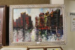 Frederick John England - an oil on board impressionist view of Venice