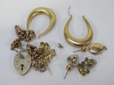 A selection of gold and unmarked yellow metal mostly A/F