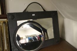 A selection of four mirrors to include a pewter example