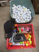 A large selection of new and used golf balls and equipment / accessories
