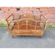 A 19TH CENTURY MAHOGANY COUNTRYHOUSE CANTERBURY, with five open divisions above a single drawer,