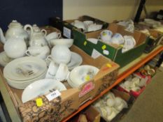 An Oriental style tea set together with three small trays of assorted tea ware etc (4)