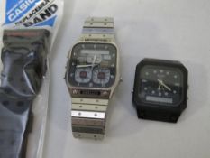 A vintage Citizen (robot face) 8943-083652 digi-ana wrist watch together with a Casio quartz