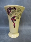 A MOORCROFT LIMITED EDITION 'GRAPES' PATTERN FLARED TRUMPET VASE, dated 2013, No. 33 / 50, impressed