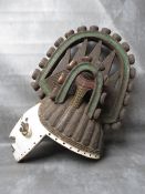 A LARGE TRIBAL ART NIGERIAN IGBO MASK, with painted detail, H 65 cm