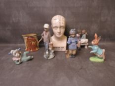 SEVEN ASSORTED CERAMIC ITEMS, comprising four pieces of Nao, a Royal Doulton Jug, Beswick Peter