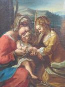 LATE 18TH / EARLY 19TH CENTURY CONTINENTAL SCHOOL. Madonna, child and young woman, mountainous