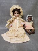 AN ARMAND MARSEILLE 341/3½K VINTAGE DOLL, together with another vintage doll, marked AB? 1362 to