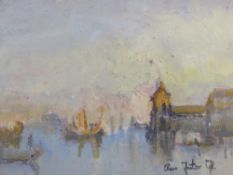 ROSS FOSTER (XX). British school, impressionist Venetian lagoon, signed lower right, oil on board,