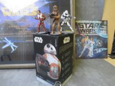 A MIXED STAR WARS LOT, to include a large illuminated sign, 104 x 73 cm, a boxed special edition BB8