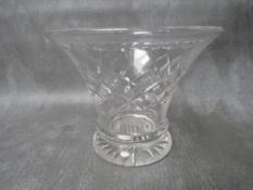 WHITE STAR LINE INTEREST - a flared cut glass circular bowl etched with the flag of The White Star