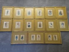 L.W. A collection of fifteen Dickensian figurative studies, all signed with initials and dated
