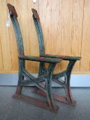 A PAIR OF GWR CAST IRON RAILWAY PLATFORM BENCH ENDS