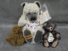 A MERRYTHOUGHT LIMITED EDITION 'GRANDMA' BEAR, No. 14 of 60, together with two handmade '