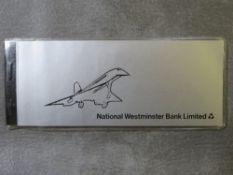 AN UNUSUAL VINTAGE 'CONCORDE' THEMED NATIONAL WESTMINSTER BANK CHEQUE BOOK, with varying images