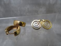 TWO PAIRS OF 9CT GOLD EARRINGS, both pairs stamped 375, approximate combined weight 4.7 g
