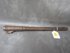 A 19TH CENTURY INDIAN GUN BARREL, L 38 cm