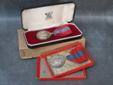 TWO IMPERIAL SERVICE MEDALS IN ORIGINAL BOXES