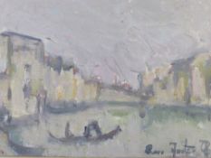 ROSS FOSTER (XX). British school, impressionist Venetian canal scene, signed lower right, oil on