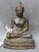 A 19TH CENTURY EASTERN BRONZE STUDY OF A DEITY, H 12 cm