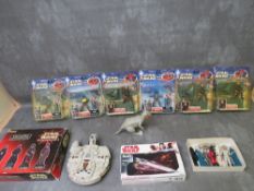 MIXED STAR WARS LOT, to include six carded Attack of the Clones figures (Three Jango Fett with